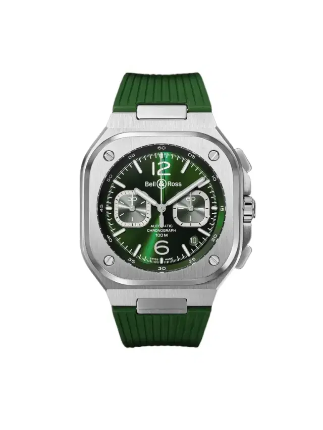 Bell & Ross BR 05 Automatic Chronograph Stainless Steel Watch, Ref. BR05C-GN-ST/SRB - Men
