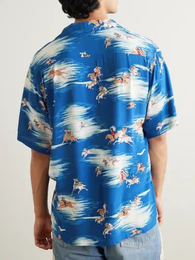 KAPITAL Convertible-Collar Printed Crepe Shirt - Men | Thumbnail 3 KAPITAL Convertible-Collar Printed Crepe Shirt - Men | Thumbnail 3
