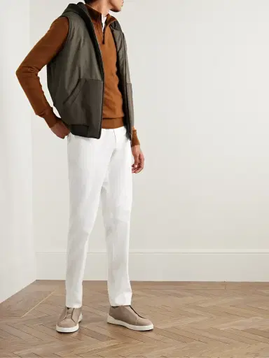 Zegna Slim-Fit Straight-Leg Stretch-Cotton Twill Trousers - Men | Thumbnail 2