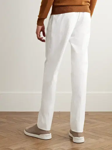 Zegna Slim-Fit Straight-Leg Stretch-Cotton Twill Trousers - Men | Thumbnail 3