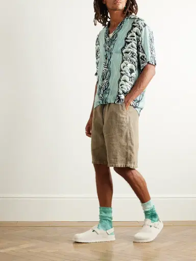 KAPITAL Camp-Collar Printed Cupro and Silk-Blend Shirt - Men | Thumbnail 2