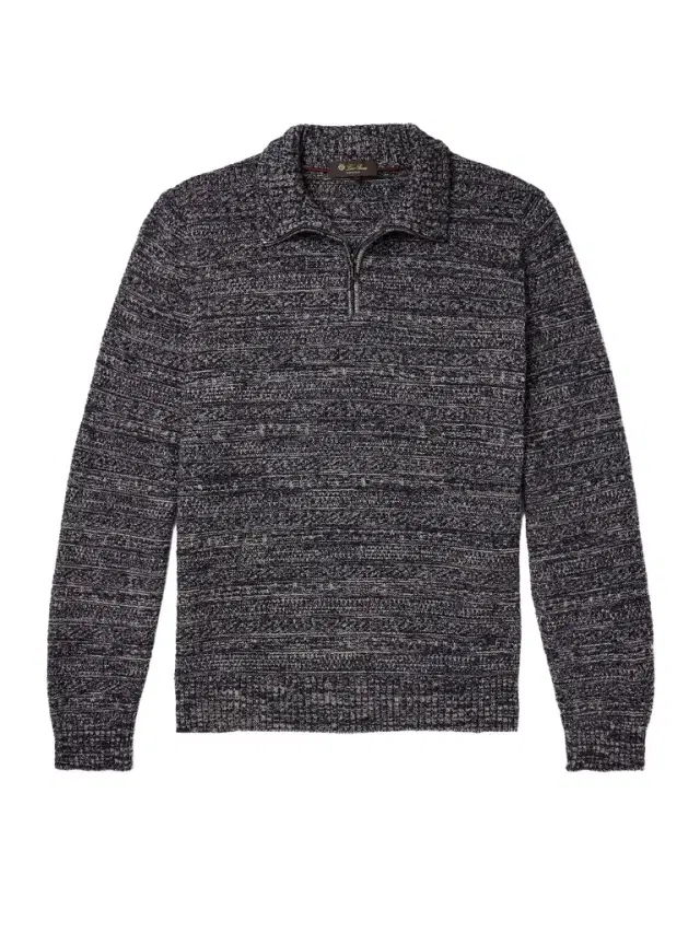 Loro Piana Fancy Cashmere Half-Zip Sweater - Men
