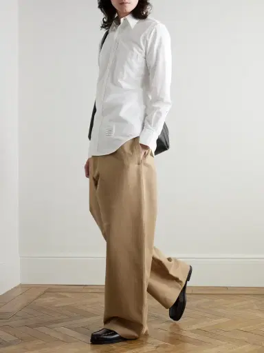 Thom Browne Slim-Fit Button-Down Collar Logo-Appliquéd Cotton Oxford Shirt - Men | Thumbnail 2