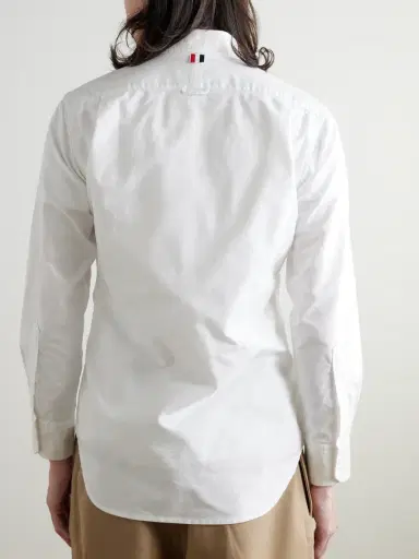 Thom Browne Slim-Fit Button-Down Collar Logo-Appliquéd Cotton Oxford Shirt - Men | Thumbnail 3