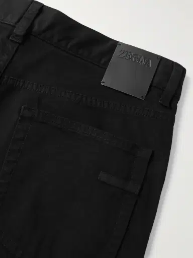 Zegna Slim-Fit Brushed Cotton-Blend Trousers - Men | Thumbnail 4