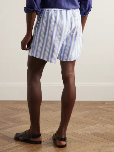 Loro Piana Bermuda Bay Straight-Leg Striped Linen Drawstring Shorts - Men | Thumbnail 3 Loro Piana Bermuda Bay Straight-Leg Striped Linen Drawstring Shorts - Men | Thumbnail 3