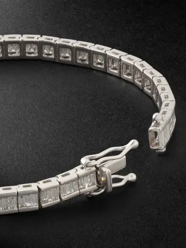 KOLOURS JEWELRY 14-Karat White Gold Diamond Tennis Bracelet - Men | Thumbnail 3