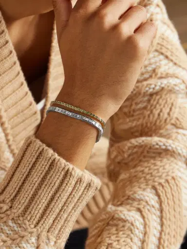 KOLOURS JEWELRY 14-Karat White Gold Diamond Tennis Bracelet - Men | Thumbnail 4
