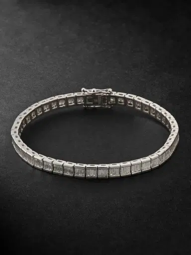 KOLOURS JEWELRY 14-Karat White Gold Diamond Tennis Bracelet - Men | Thumbnail 1