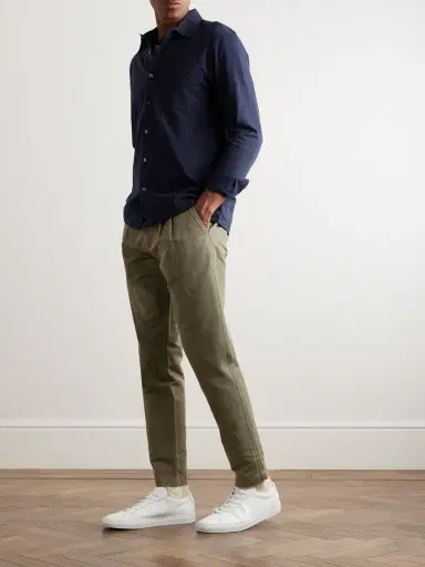 MR P. Straight-Leg Pleated Garment-Dyed Cotton and Linen-Blend Trousers - Men | Thumbnail 2 MR P. Straight-Leg Pleated Garment-Dyed Cotton and Linen-Blend Trousers - Men | Thumbnail 2