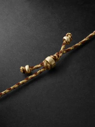 Jacquie Aiche Gold, Tiger's Eye and Cord Pendant Necklace - Men | Thumbnail 3 Jacquie Aiche Gold, Tiger's Eye and Cord Pendant Necklace - Men | Thumbnail 3