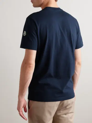 Moncler Slim-Fit Logo-Print Cotton-Jersey T-Shirt - Men | Thumbnail 3 Moncler Slim-Fit Logo-Print Cotton-Jersey T-Shirt - Men | Thumbnail 3