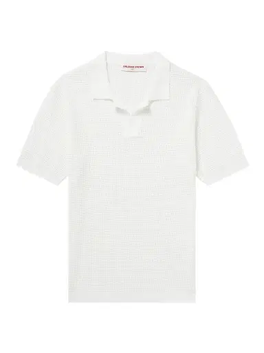Orlebar Brown Roddy Slim-Fit Camp-Collar Pointelle-Knit Polo Shirt - Men | Thumbnail 1 Orlebar Brown Roddy Slim-Fit Camp-Collar Pointelle-Knit Polo Shirt - Men | Thumbnail 1