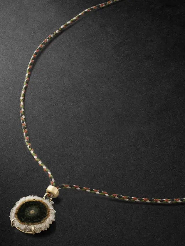 , Geode and Cord Pendant Necklace - Men