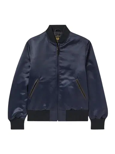 Golden Bear Sukajan Leather-Trimmed Satin Bomber Jacket - Men | Thumbnail 1 Golden Bear Sukajan Leather-Trimmed Satin Bomber Jacket - Men | Thumbnail 1