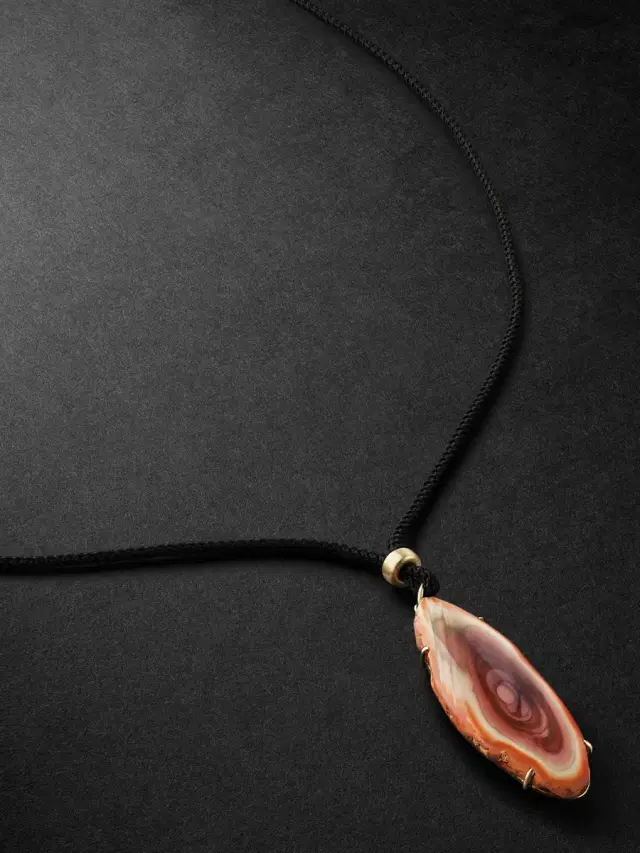 Jacquie Aiche Gold, Jasper and Cord Pendant Necklace - Men