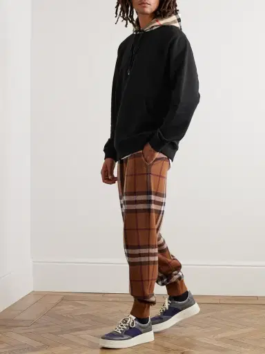 Burberry Checked Cotton-Jersey Hoodie - Men | Thumbnail 2 Burberry Checked Cotton-Jersey Hoodie - Men | Thumbnail 2