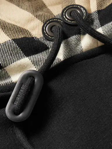Burberry Checked Cotton-Jersey Hoodie - Men | Thumbnail 4 Burberry Checked Cotton-Jersey Hoodie - Men | Thumbnail 4