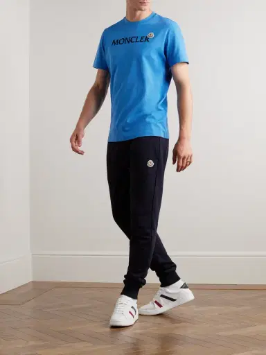 Moncler Slim-Fit Logo-Flocked Cotton-Jersey T-Shirt - Men | Thumbnail 2