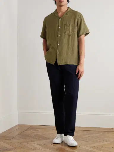 Portuguese Flannel Camp-Collar Linen Shirt - Men | Thumbnail 2 Portuguese Flannel Camp-Collar Linen Shirt - Men | Thumbnail 2