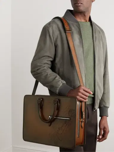 Berluti 2 Jour Neo Scritto Venezia Leather Briefcase - Men | Thumbnail 2 Berluti 2 Jour Neo Scritto Venezia Leather Briefcase - Men | Thumbnail 2