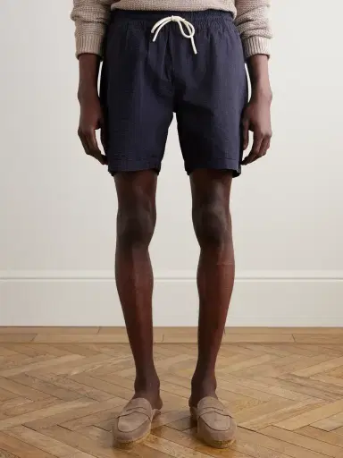 Portuguese Flannel Atlantico Straight-Leg Cotton-Seersucker Drawstring Shorts - Men | Thumbnail 3 Portuguese Flannel Atlantico Straight-Leg Cotton-Seersucker Drawstring Shorts - Men | Thumbnail 3