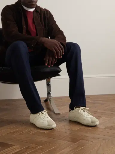 Berluti Trainer Scritto Suede-Trimmed Venezia Leather Sneakers - Men | Thumbnail 2 Berluti Trainer Scritto Suede-Trimmed Venezia Leather Sneakers - Men | Thumbnail 2