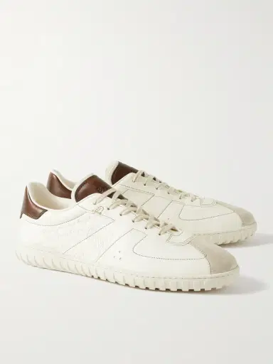 Berluti Trainer Scritto Suede-Trimmed Venezia Leather Sneakers - Men | Thumbnail 4 Berluti Trainer Scritto Suede-Trimmed Venezia Leather Sneakers - Men | Thumbnail 4