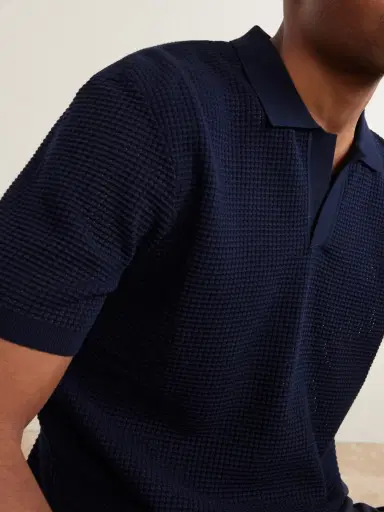 Orlebar Brown Roddy Slim-Fit Camp-Collar Pointelle-Knit Polo Shirt - Men | Thumbnail 4 Orlebar Brown Roddy Slim-Fit Camp-Collar Pointelle-Knit Polo Shirt - Men | Thumbnail 4