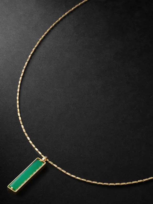 Suzanne Kalan 18-Karat Gold, Chalcedony and Diamond Necklace - Men