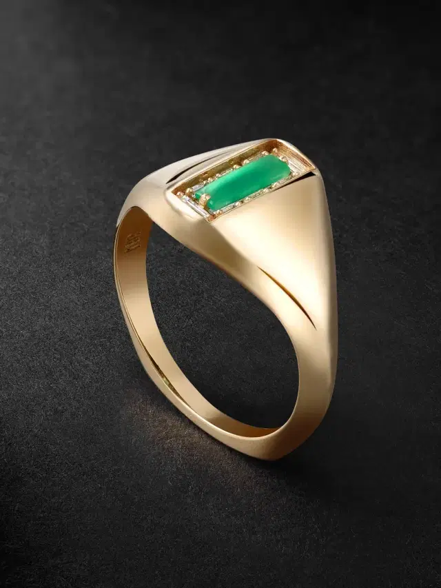 Suzanne Kalan 18-Karat Gold, Chalcedony and Diamond Ring - Men