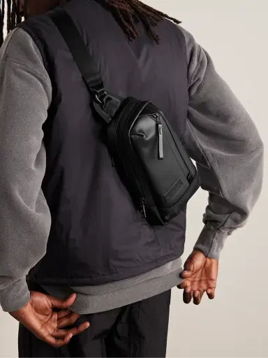 Master-Piece Slick Logo-Appliquéd Leather and CORDURA® Barastec Nylon Sling Backpack - Men | Thumbnail 2 Master-Piece Slick Logo-Appliquéd Leather and CORDURA® Barastec Nylon Sling Backpack - Men | Thumbnail 2