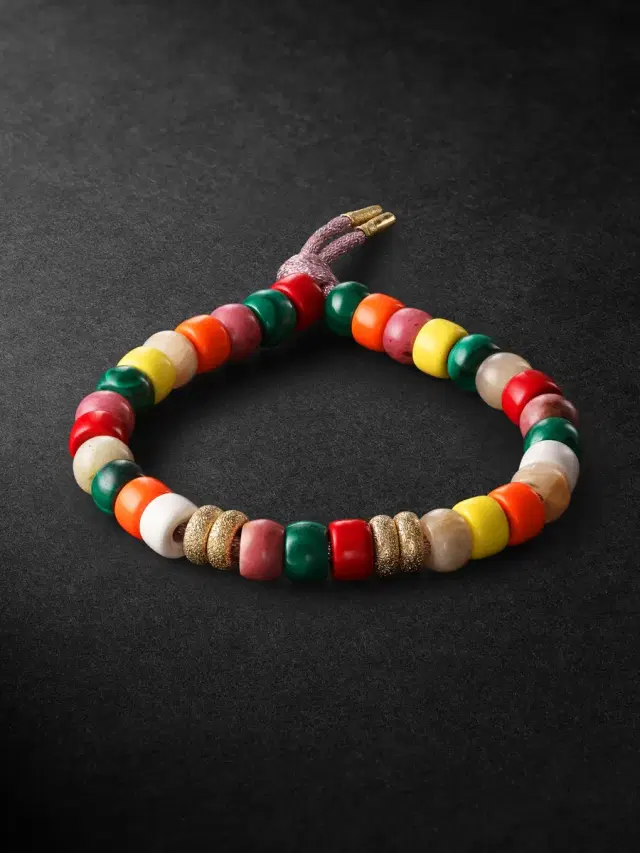 Carolina Bucci Fire Forte Beads Multi-Stone and Cord Bracelet - Men