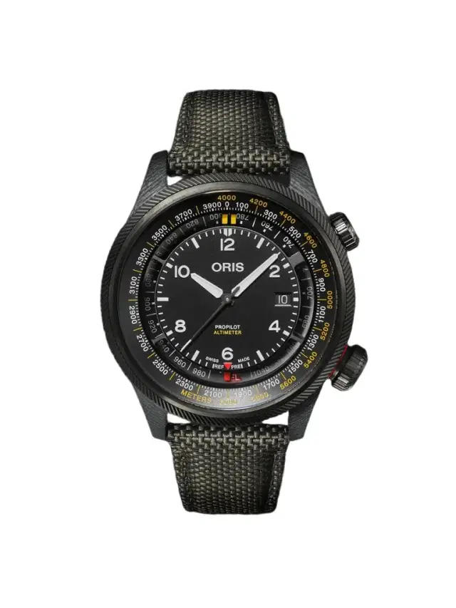 ORIS ProPilot Altimeter Automatic PVD-Plated Titanium and Carbon Fibre Watch, Ref. 01 793 7775 8764-SetBlack - Men