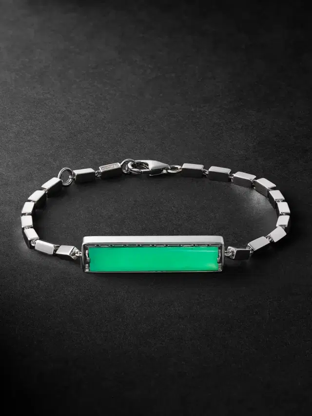 Suzanne Kalan 18-Karat White Gold, Chalcedony and Diamond Bracelet - Men