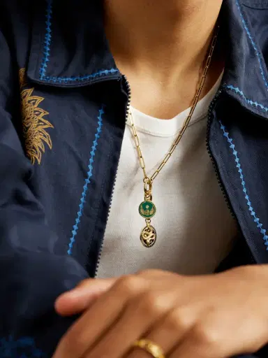 Foundrae Classic 18-Karat Gold, Diamond and Enamel Chain Necklace - Men | Thumbnail 2