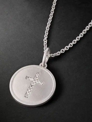Jacquie Aiche White Gold Diamond Pendant Necklace - Men | Thumbnail 4 Jacquie Aiche White Gold Diamond Pendant Necklace - Men | Thumbnail 4