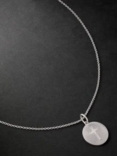 Jacquie Aiche White Gold Diamond Pendant Necklace - Men | Thumbnail 1 Jacquie Aiche White Gold Diamond Pendant Necklace - Men | Thumbnail 1