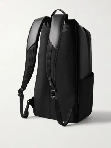 Master-Piece Slick Logo-Appliquéd Leather and CORDURA® Ballistic Nylon Backpack - Men | Thumbnail 3