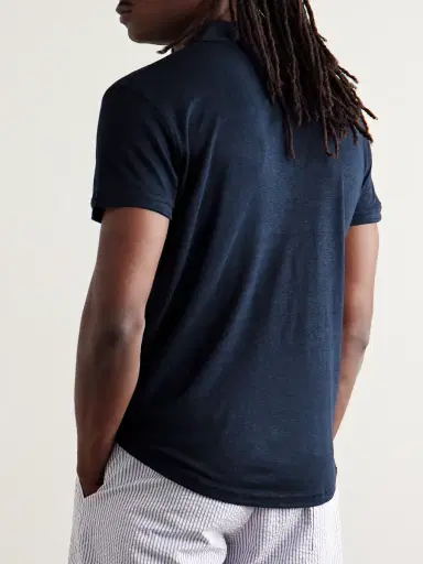 Orlebar Brown Sebastian Slim-Fit Linen-Jersey Polo Shirt - Men | Thumbnail 3