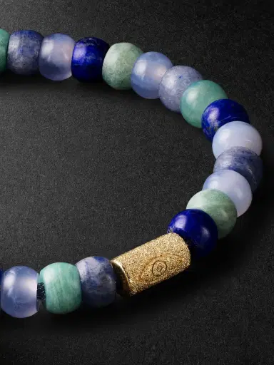 Carolina Bucci Protection Forte Beads Gold Multi-Stone Bracelet - Men | Thumbnail 4 Carolina Bucci Protection Forte Beads Gold Multi-Stone Bracelet - Men | Thumbnail 4