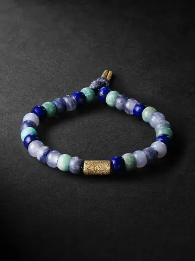 Carolina Bucci Protection Forte Beads Gold Multi-Stone Bracelet - Men | Thumbnail 1 Carolina Bucci Protection Forte Beads Gold Multi-Stone Bracelet - Men | Thumbnail 1