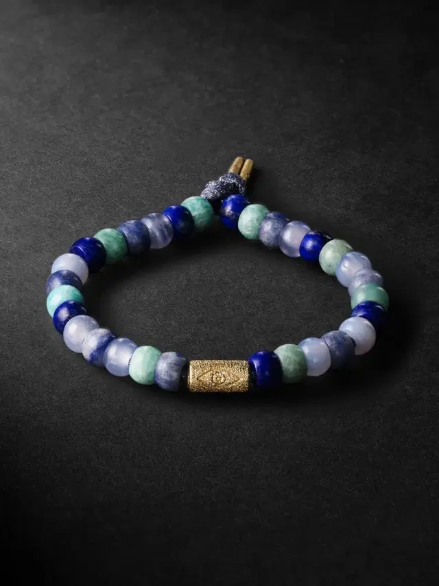 Carolina Bucci Protection Forte Beads Gold Multi-Stone Bracelet - Men