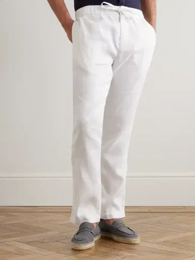 Frescobol Carioca Oscar Straight-Leg Linen and Cotton-Blend Drawstring Trousers - Men | Thumbnail 3 Frescobol Carioca Oscar Straight-Leg Linen and Cotton-Blend Drawstring Trousers - Men | Thumbnail 3