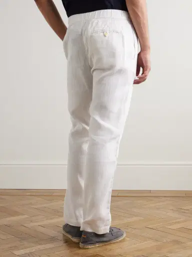 Frescobol Carioca Oscar Straight-Leg Linen and Cotton-Blend Drawstring Trousers - Men | Thumbnail 4 Frescobol Carioca Oscar Straight-Leg Linen and Cotton-Blend Drawstring Trousers - Men | Thumbnail 4