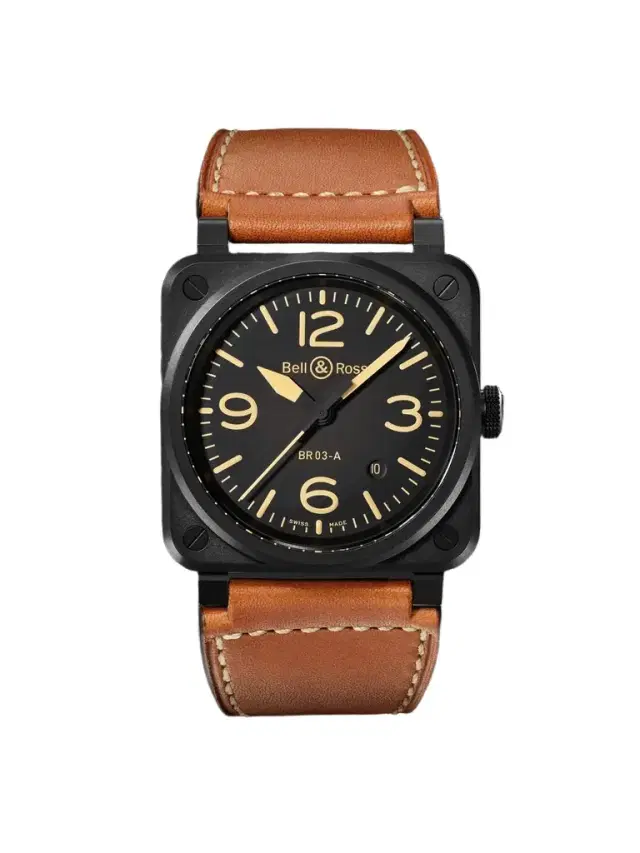 Bell & Ross BR 03 Heritage Automatic Ceramic Watch, Ref. BR03A-HER-CE/SCA - Men