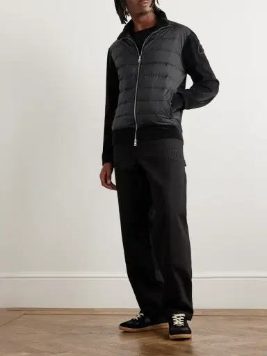 Moncler Ribbed Cotton-Blend Chenille and Quilted Shell Down Zip-Up Cardigan - Men | Thumbnail 2