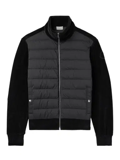 Moncler Ribbed Cotton-Blend Chenille and Quilted Shell Down Zip-Up Cardigan - Men | Thumbnail 1