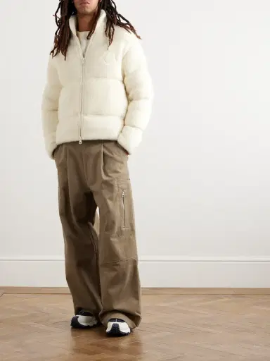 Moncler Logo-Appliquéd Quilted Knitted Down Jacket - Men | Thumbnail 2 Moncler Logo-Appliquéd Quilted Knitted Down Jacket - Men | Thumbnail 2