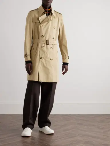 Burberry Kensington Belted Double-Breasted Cotton-Gabardine Trench Coat - Men | Thumbnail 2
